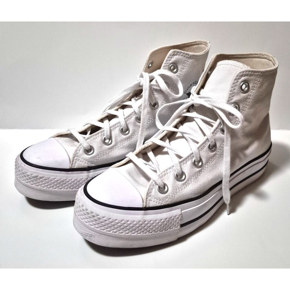 Converse Women's Chuck Taylor White Platform High Tops Athletic Canvas Shoes 8